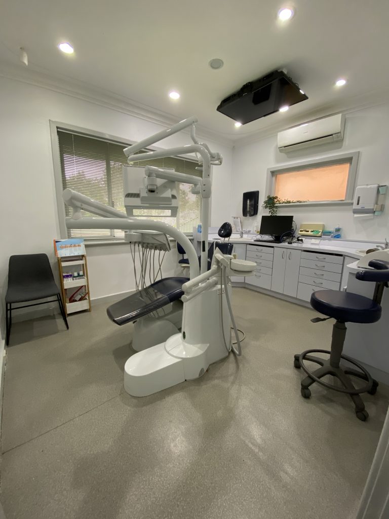 side view of dentist chair